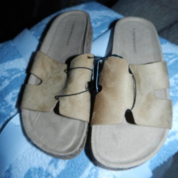 Streetwear Society H Strap Style Tan Suede Slide Comfort Sandals🆕📦⌚🏃🏻💨⚡🚚 - Picture 2 of 16